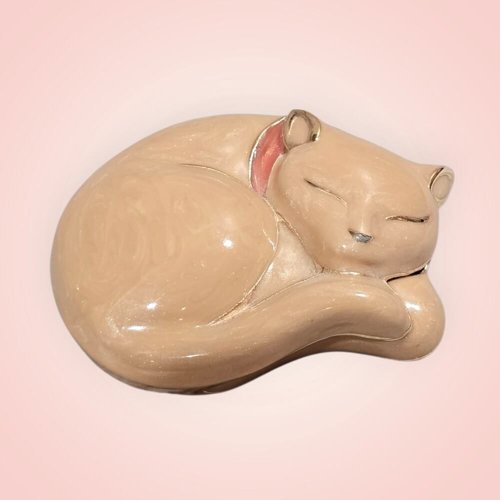 RARE Estee Lauder Beautiful‎ Sleeping Kitten Solid Perfume Compact